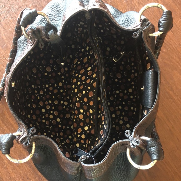 Gorgeous Brighton black and brown leather purse with beautiful lining. - Picture 2 of 4